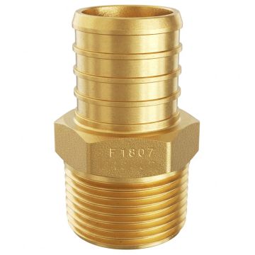247Garden WDK 1 in. PEX-B Barb x 3/4 in. Male Pipe Thread MPT Adapter (Lead Free DZR Brass NSF-Listed F1807 Crimp Fitting)