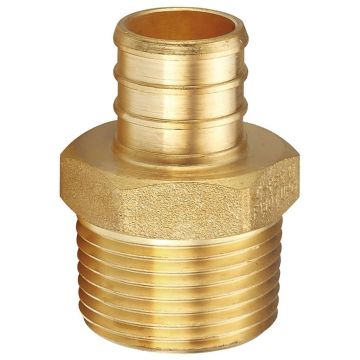 3/4 in. PEX-B Barb x 3/4 in. Male Pipe Threaded MPT Adapter (DZR Lead Free Brass NSF-Listed F1807 Crimp Fitting)