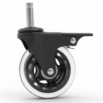 247Garden ASTM SCH40 PVC Caster w/Brake and Wheel (Long Stem) 7/16" Diameter