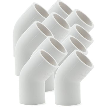 10-Pack 3/4 in. Schedule 40 PVC 45-Degree Elbow Fittings NSF Pipe Fitting SCH40 ASTM D2466