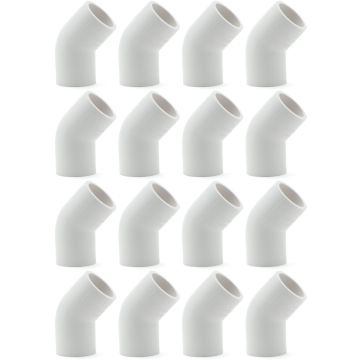 16-Pk 1/2 in. Schedule 40 PVC 45-Degree Elbows NSF/ASTM Pipe Fittings SCH40 ASTM D2466