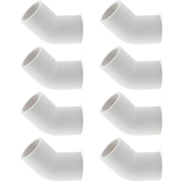 8-Pack 1" 45-Degree SCH-40 PVC Fittings, Plumbing Grade NSF-PW UPC ASTM ANSI D2466