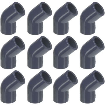12-Pk 1/2 in. Schedule 80 PVC 45-Degree Elbows High Pressure Pipe Fittings NSF ASTM D2467