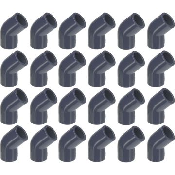 24-Pk 1/2 in. Schedule 80 PVC 45-Degree Elbows High Pressure Pipe Fittings NSF ASTM D2467