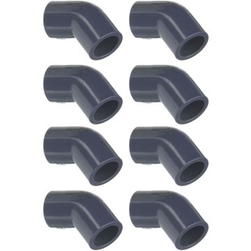8-Pk 1/2 in. Schedule 80 PVC 45-Degree Elbows High Pressure Pipe Fittings NSF ASTM D2467