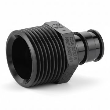 1/2" PEX-A x 3/4" NPT Male Adapter Plastic PPSU Cold Expansion Fitting ASTM F1960 NSF