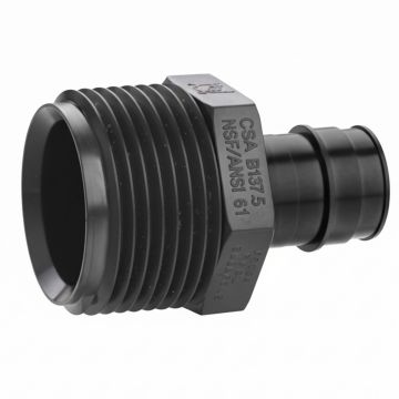 3/4" PEX-A x MPT Male Adapter PPSU Plastic Cold Expansion Fitting ASTM F1960 NSF
