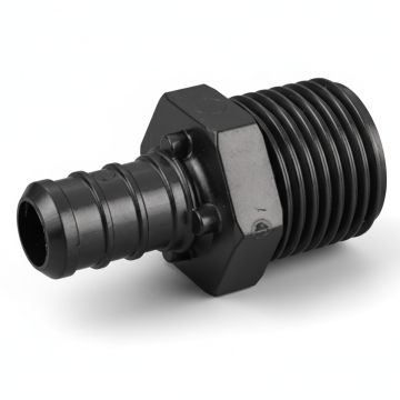 1/2" PEX Crimp x 1/2" Male NPT Adapter Plastic PPSU PEX-B Fitting ASTM F2159 NSF
