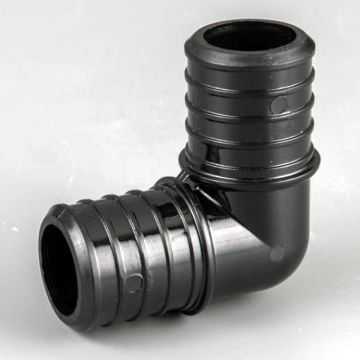 1 in. Plastic PEX-B Barb 90-Degree Elbow Crimp Fitting