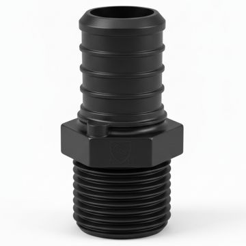 3/4" PEX-B Crimp x 1/2" Reducing Male MNPT Adapter PPSU Plastic Fitting NSF/ANSI 61, cUPC, ASTM F2159