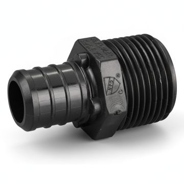3/4" PEX Crimp x 3/4" Male NPT Adapter Plastic PPSU Poly Alloy PEX-B Fitting ASTM F2159, cUPC, NSF/ANSI 61