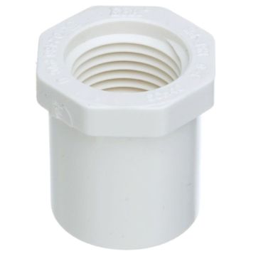 1/2 x 3/8 in. Schedule 40 PVC Female Reducing Ring/Reducer Bushing Pipe Fitting NSF SCH40 ASTM D2466 1/2" Spigot x 3/8" FNPT