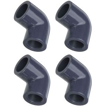 3/4 in. SCH-80 PVC 90-Degree Female Threaded Elbow Fittings NSF ASTM D2467 Socket x FNPT 4-Pack