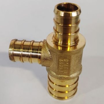 3/4 x 1/2 x 1/2 in. PEX-B Reducing Tee (Lead Free DZR Brass NSF F1807 PEX Crimp Fitting)