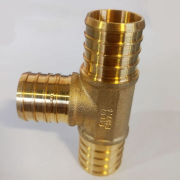 1 in. PEX-B Tee (Lead Free DZR Brass NSF F1807 PEX Crimp Fitting)