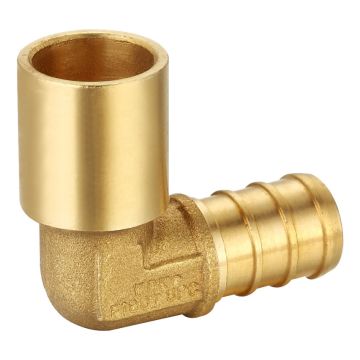 1/2 in. PEX-B  x 1/2 in. MPT Male Sweat 90-Degree Elbow (Lead Free DZR Brass NSF F1807 PEX Crimp Fitting)