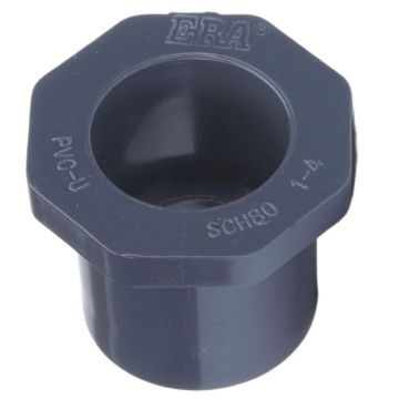 1-1/4 x 3/4 in. Schedule 80 PVC Reducing Ring/Reducer Bushing, Sch-80 Pipe NSF Fitting, 1.25" Spigot x 3/4" Slip/Socket