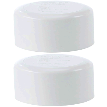 2-Pack 6" SCH40 PVC End Cap/Plug Pressure Pipe Fitting NSF-PW White ASTM D2466