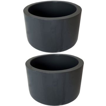 2-PK 4 in. Schedule 80 PVC End Cap Pipe Fitting NSF SCH80 ASTM D2467