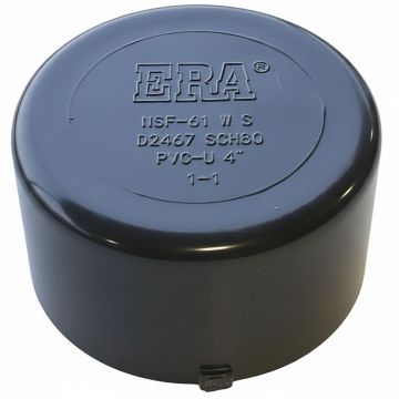 4 in. SCH-80 PVC Cap/End Plug High Pressure Pipe Fitting Slip/Socket Connection NSF ASTM D2467