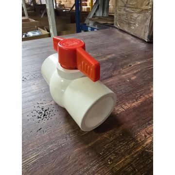1-1/4 in. Heavy-Duty PVC Compact Ball Shut-off Valve Socket-Type for SCH40/SCH80 Pipe Fitting (White Color)