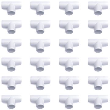 24-Pack 3/4 in. Schedule 40 Tees 3-Way Pipe T-Fittings SCH40 ASTM D2466