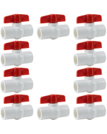3/4 in. PVC Compact Ball Valve SxS Socket-Fitting ANSI ASTM for Sch40/80 Pipe Fittings 10-Pack