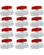 3/4 in. PVC Compact Ball Valve SxS Socket-Fitting ANSI ASTM for Sch40/80 Pipe Fittings 12-Pack