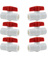 3/4 in. PVC Compact Ball Valve SxS Socket-Fitting ANSI ASTM for Sch40/80 Pipe Fittings 6-Pack
