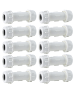 3/4 in. SCH40+SCH80 PVC Compression Coupling w/Socket Pressure Fitting 10-Pack