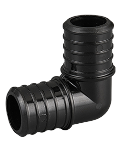 1 in. Plastic PEX-B Barb 90-Degree Elbow Crimp Fitting