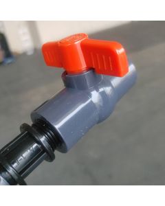 1/2 in. SCH80 PVC Compact Ball Valve American-Standard Fitting (Black Grey Color, Red Handle, Thicker Wall, Threaded-Type)