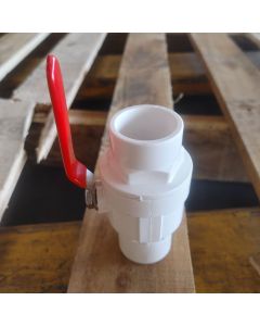 40-PC/BOX 1-1/2 in. Two-Piece SCH40 PVC Chroming Ball Shut-Off Valves w/ Stainless Steel Handle ASTM D2466 Fittings