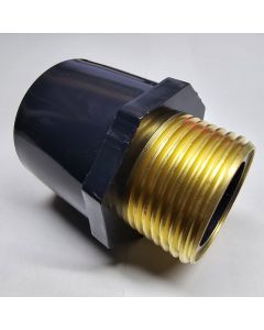 1 in. SCH-80 PVC  Male Adapter w/Brass Threaded-Fitting ASTM D2467/D2464 NPT 1" MTP, PVC-to-Brass Connector