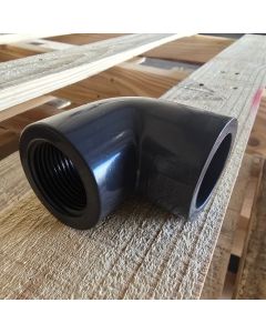 1 in. SCH80 PVC 90-Degree Female-Threaded Elbow for Schedule-80 High Pressure Water/Chemical Pipe Fitting (Socket x FPT Female Thread)