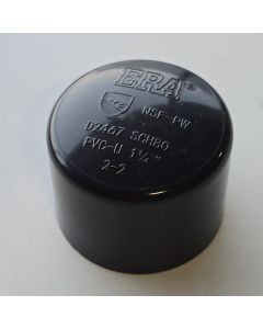1-1/4 in. Schedule 80 PVC Cap/End Plug Sch-80 Slip/Socket Pipe Fitting NSF ASTM D2467