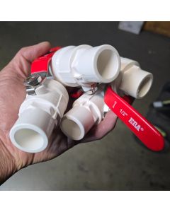 5-Pack 1/2 in. Two-Piece SCH40 PVC Chroming Ball Shut-Off Valves w/ Stainless Steel Handle