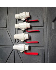 4-Pack 1/2 in. Two-Piece SCH40 PVC Chroming Ball Shut-Off Valves w/ Stainless Steel Handle