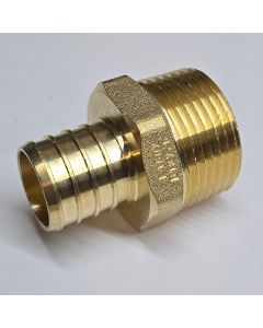 1 in. PEX-B Barb x 1 in. Male Pipe Thread MPT Adapter (Lead Free DZR Brass NSF-Listed F1807 Crimp Fitting)