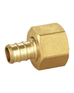 1/2 in. PEX-B x 1/2 in. Female Brass Swivel Adapter (Lead Free DZR Brass NSF F1807 PEX Crimp Fitting)