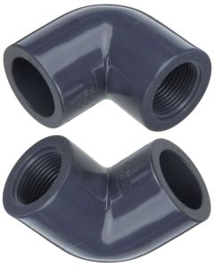 1 in. SCH-80 PVC 90-Degree Female Threaded Elbow Fittings NSF ASTM D2467 Socket x FNPT 2-Pack