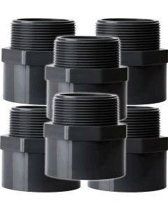 6 PC/BOX 4 in. SCH-80 PVC Male Hex Adapter Slip x MNPT High Pressure Pipe Fitting NSF ASTM D2467 Industrial-Grade 4"