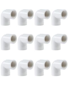 12-Pk 3/4 in. SCH-40 PVC 90-Degree Female Threaded Elbow FIPT x Slip/Socket Pipe Fitting NSF ASTM D2466