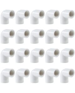 20-Pk 3/4 in. SCH-40 PVC 90-Degree Female Threaded Elbow FIPT x Slip/Socket Pipe Fitting NSF ASTM D2466