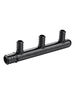 Manifold 3/4" inlet, 1/2" outlet, 3-port closed, ASTM F2159 