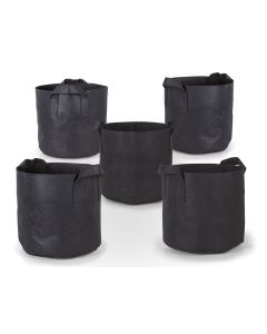 247Garden 5-Gallon Black Planters Grow Bags/Aeration Fabric Pots w/Handles (10H x 12D) 4-Pack