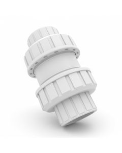 1-Pk 1-1/2 in. SCH-40 PVC True Union Ball Check Valve Socket-Type ASTM D2466/F1970 One-Way Pro-Flow Control Fitting