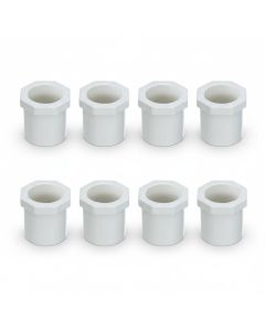 1 x 3/4 in. PVC SCH-40 Reducer Bushing 8-Pack Pressure Pipe Fittings ASTM D2466 NSF 1" Spigot x 3/4" Slip/Socket