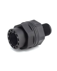 3/4 in. ABS Bulkhead Tank Connector w/2 Gaskets, Male/Female Fitting Reef-Safe