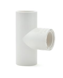 2 in. Schedule 40 PVC Female-Threaded Tee 3-Way Pipe Fitting8 Plumbing-Grade NSF SCH40 ASTM D2466 2" S x S x FPT